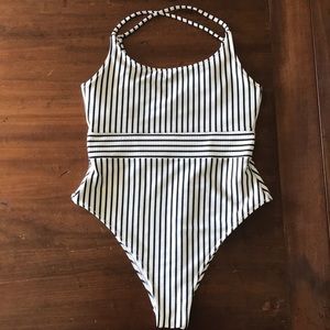 Shade and Shore Black and White Swimsuit